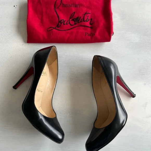 Christian Louboutin Patent Leather Fifille Black Pumps Heels